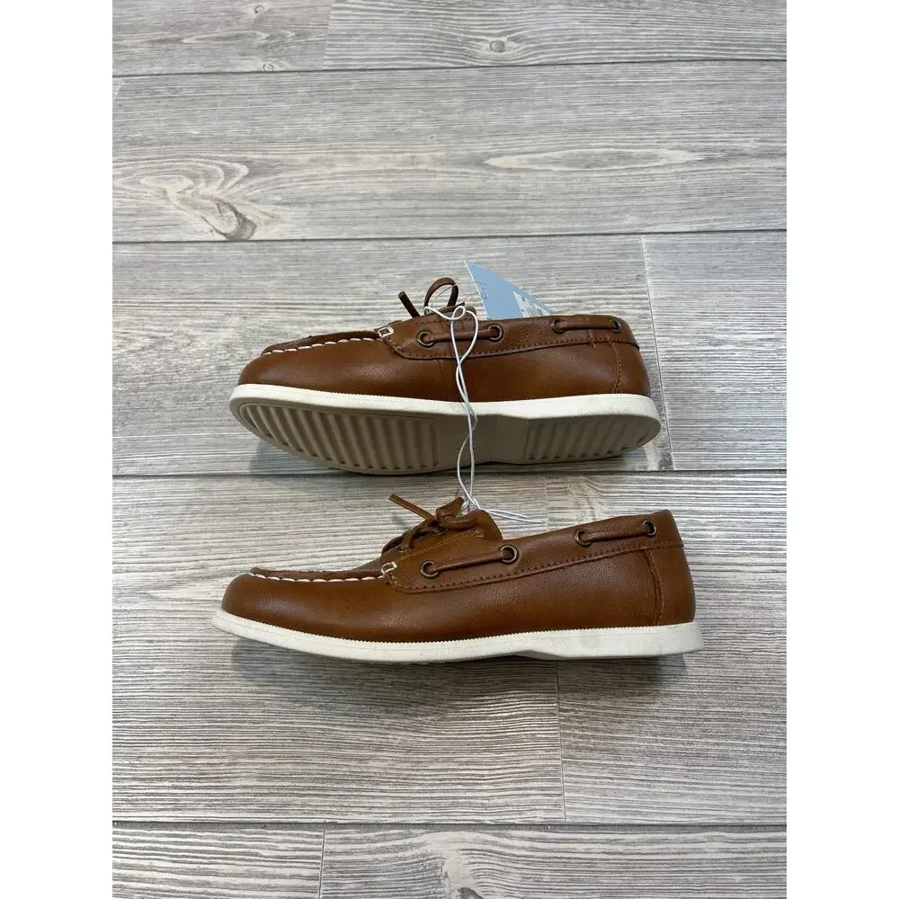 Cat & Jack Kids' Easton Boat Shoes Cognac Size 1 NWT